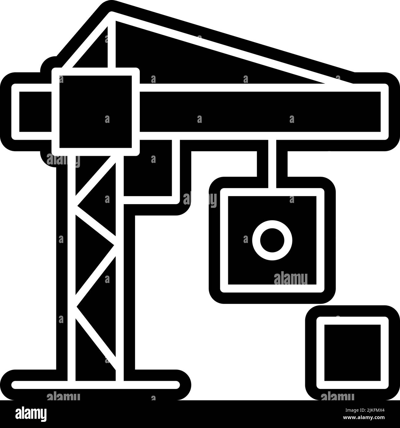illustration vectorielle noire de l'icône de grue. Illustration de Vecteur