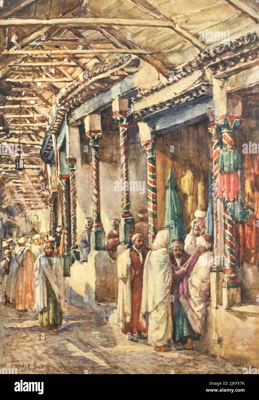Souk el Trouk, Tunis peint par Frances E Nesbitt dans le livre ' Algérie et Tunis ' Date de publication 1906 Éditeur Londres, A. et C. Black Banque D'Images