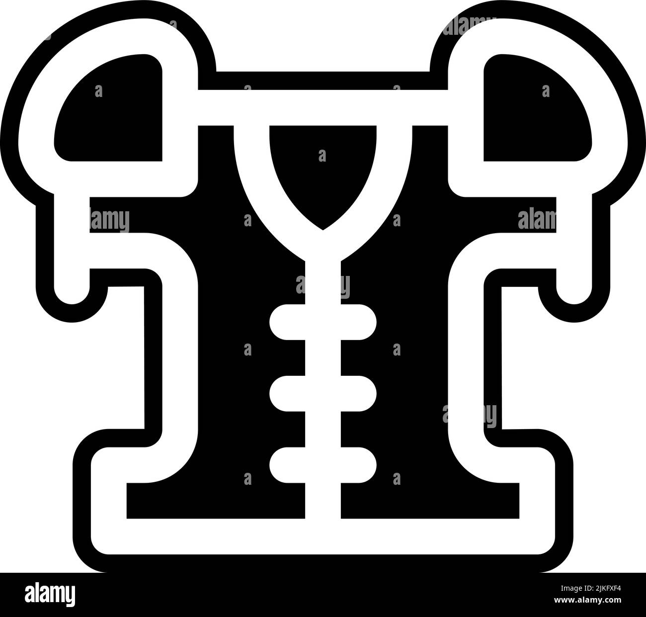 illustration vectorielle noire de l'icône des épaulettes. Illustration de Vecteur