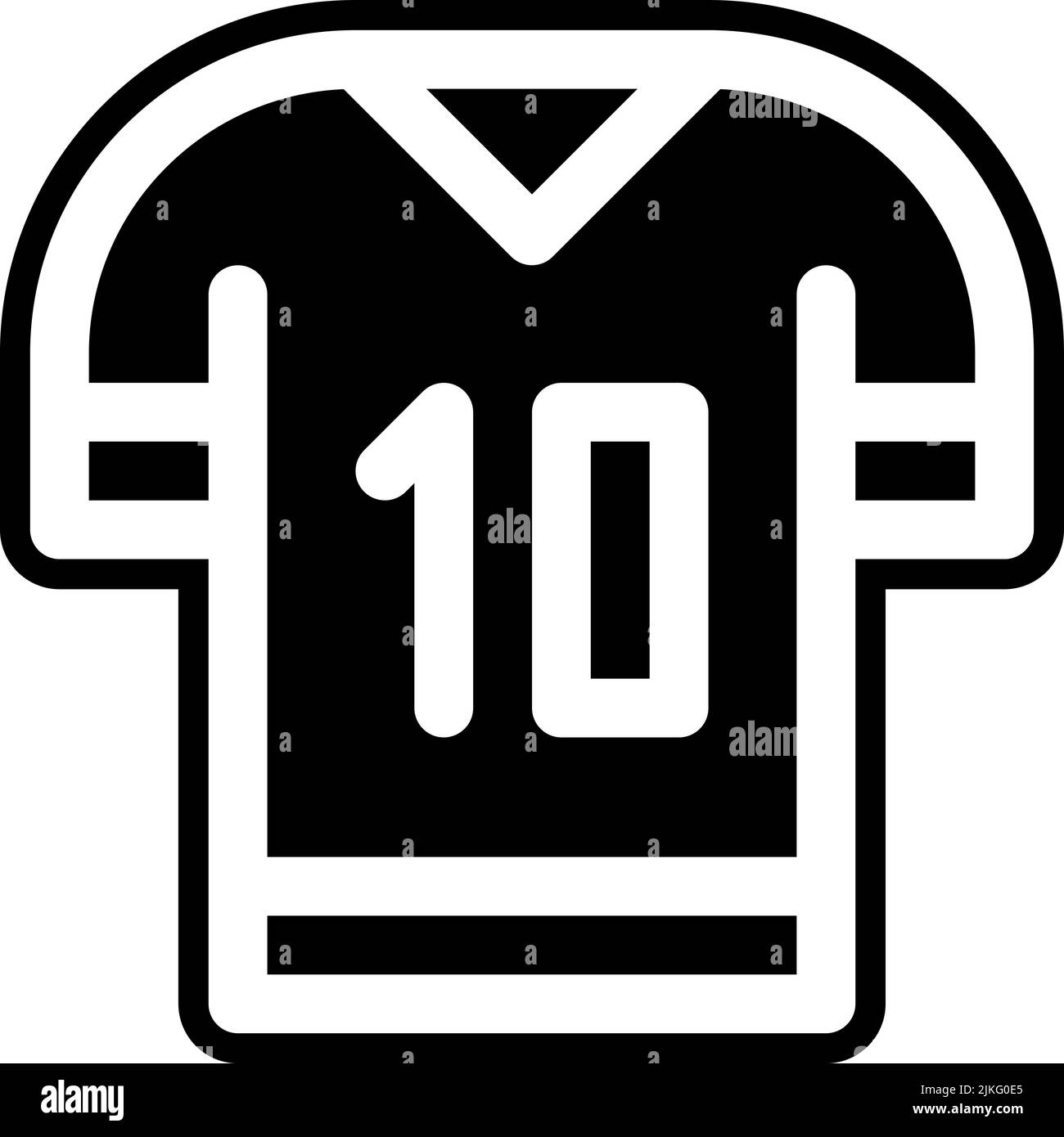 illustration vectorielle noire de l'icône du maillot de football. Illustration de Vecteur