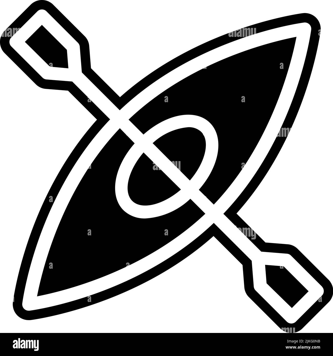 illustration vectorielle noire icône kayak. Illustration de Vecteur