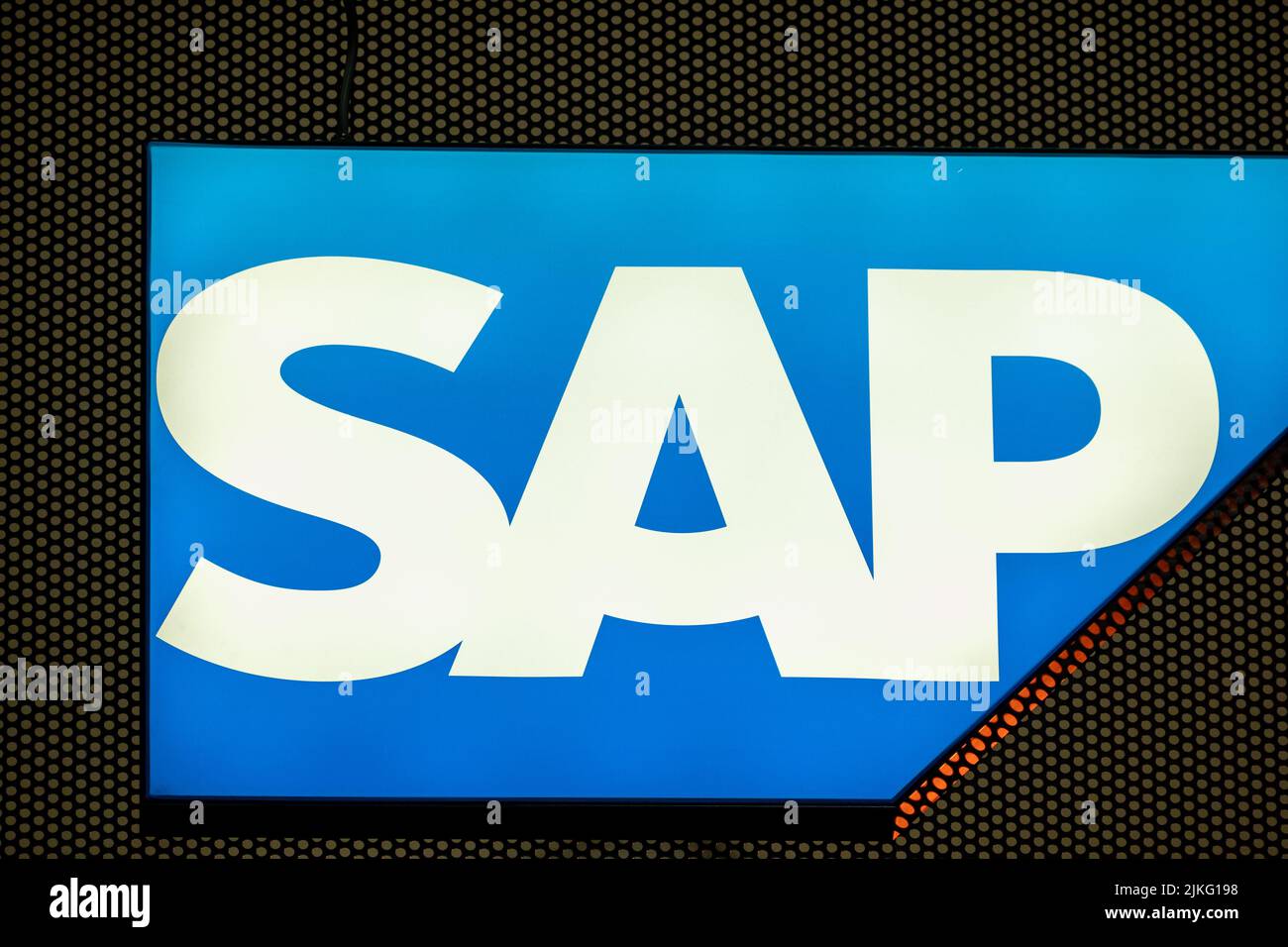 01.06.2022, Allemagne, Basse-Saxe, Hanovre - Foire de Hanovre, logo SAP. 00A220601D069CARO.JPG [AUTORISATION DU MODÈLE : NON, AUTORISATION DU PROPRIÉTAIRE : NON (c) images de CARO / Banque D'Images