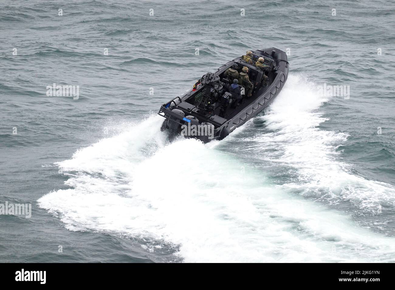 06.04.2022, Allemagne, Mecklembourg-Poméranie occidentale, Rostock - exercice de la Force opérationnelle maritime (MEG) de la Mer de police fédérale sur la Mer Baltique. 0 Banque D'Images