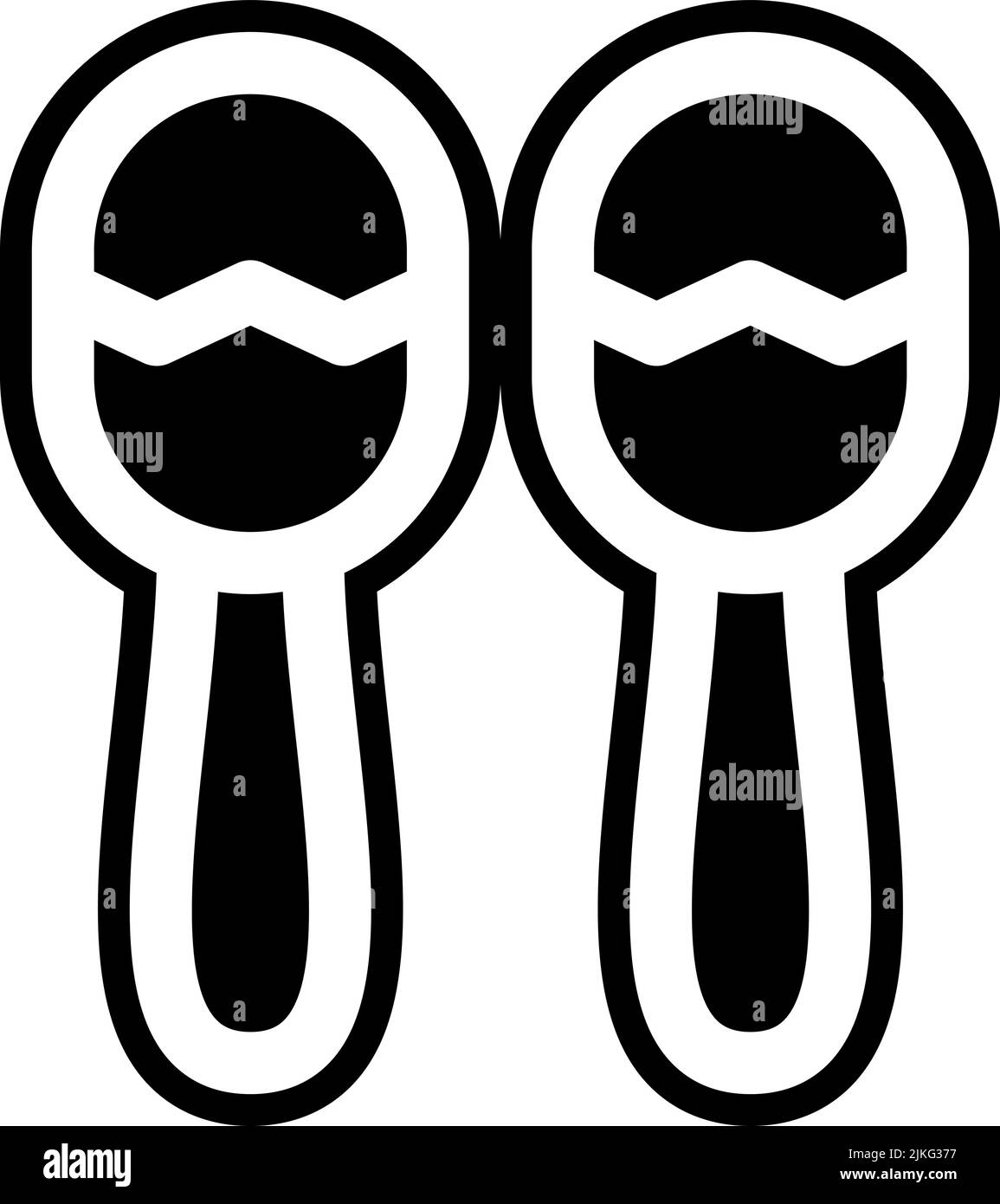 illustration vectorielle noire de l'icône maracas. Illustration de Vecteur