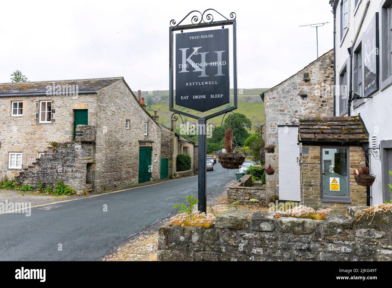 Le Kings Head maison publique gastro-pub à Kettlewell, village dans les Yorkshire Dales, North Yorkshire, Angleterre, Royaume-Uni Banque D'Images