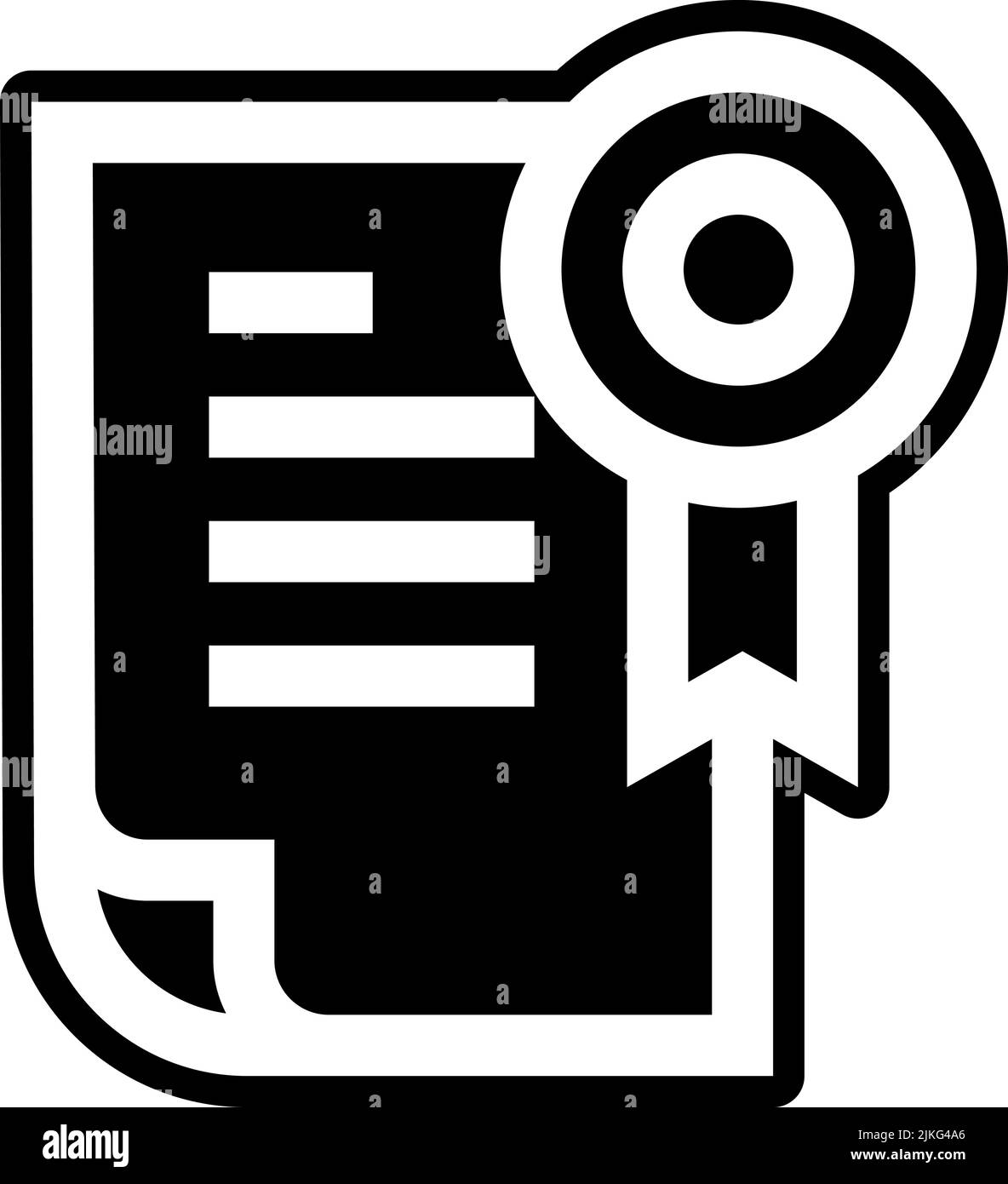 illustration vectorielle noire de l'icône de certificat. Illustration de Vecteur