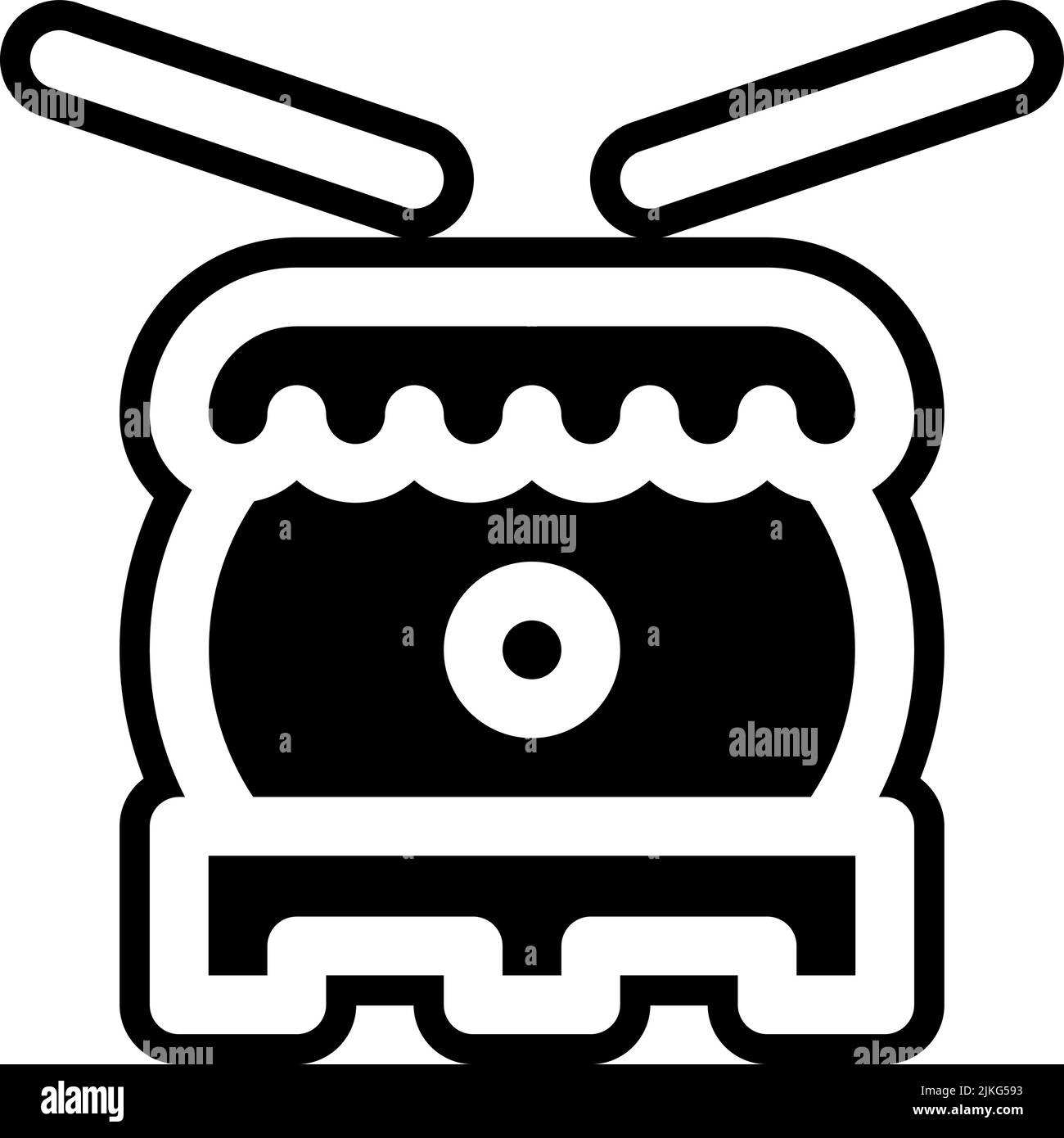illustration vectorielle noire de l'icône du tambour. Illustration de Vecteur