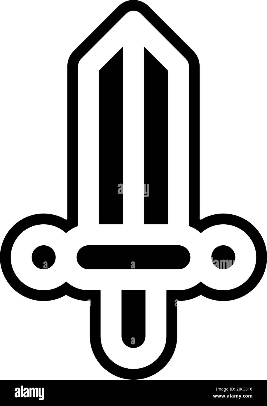 illustration vectorielle noire de l'icône de l'épée. Illustration de Vecteur