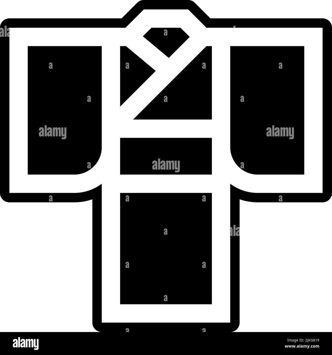 illustration vectorielle noire de l'icône kimono. Illustration de Vecteur