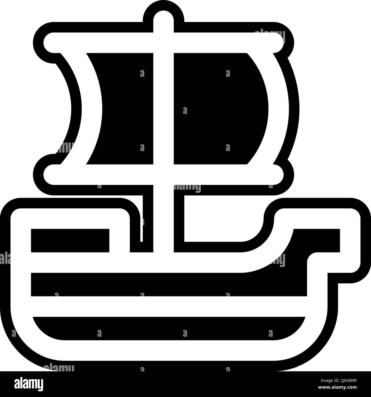 illustration vectorielle noire de l'icône du navire. Illustration de Vecteur