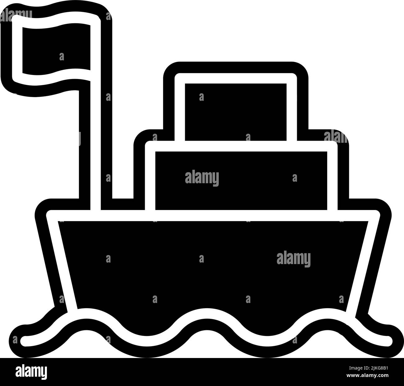 illustration vectorielle noire de l'icône du navire. Illustration de Vecteur
