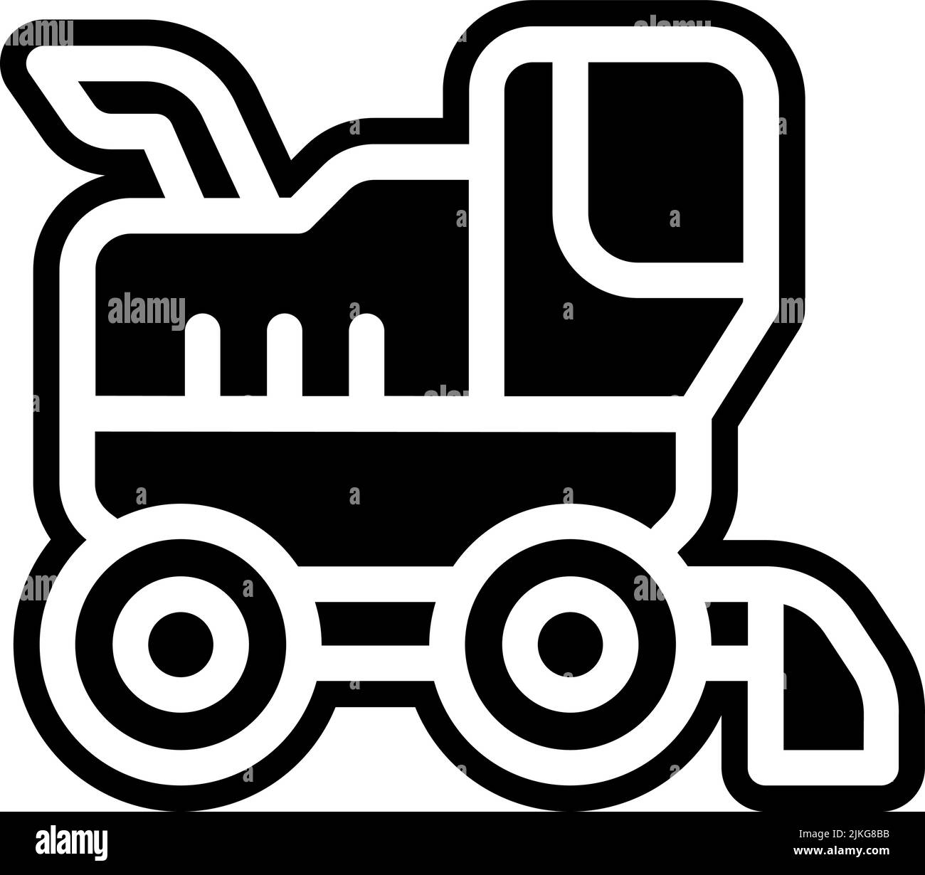 illustration vectorielle noire de l'icône de la moissonneuse-batteuse. Illustration de Vecteur