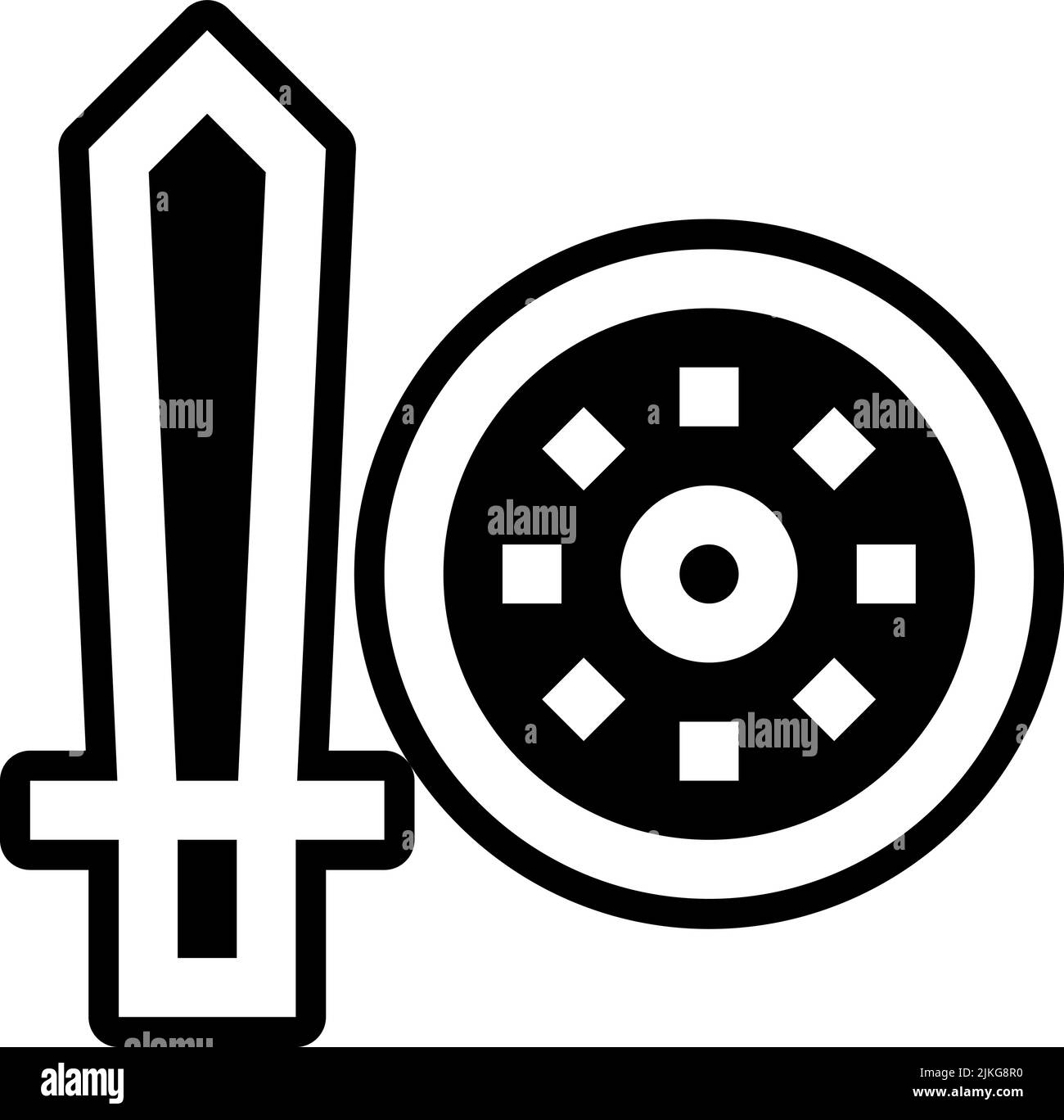 illustration vectorielle noire de l'icône de l'épée. Illustration de Vecteur