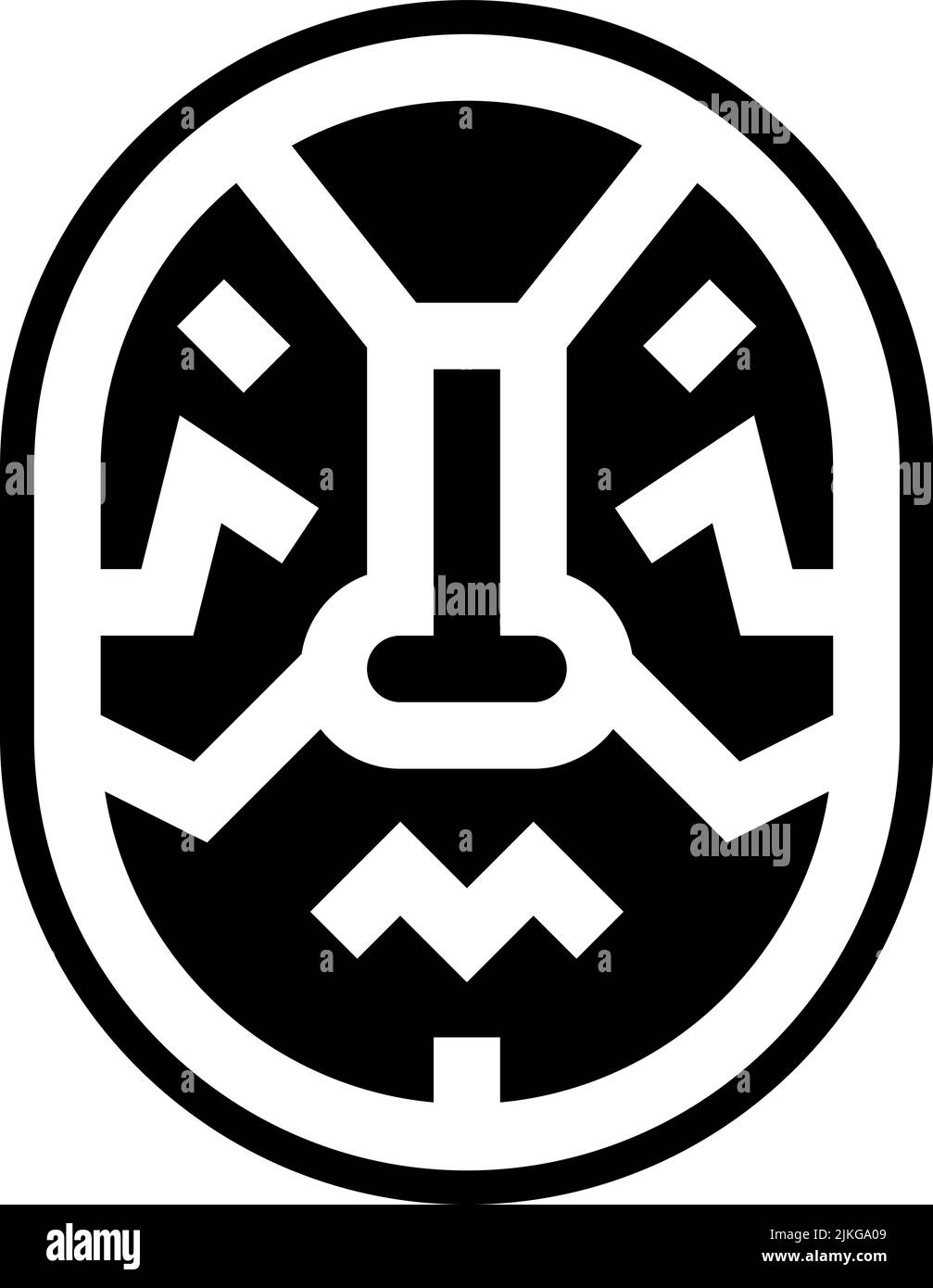 illustration noire de l'icône kabuki. Illustration de Vecteur