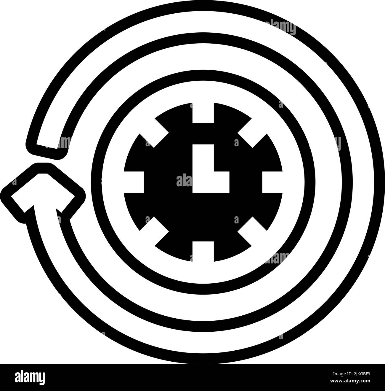 illustration vectorielle noire de l'icône heure. Illustration de Vecteur