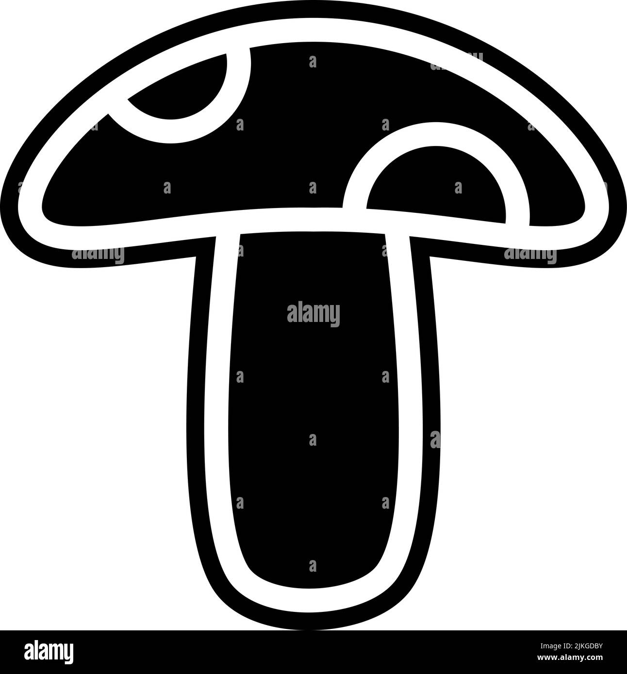 illustration vectorielle noire icône en forme de champignon. Illustration de Vecteur