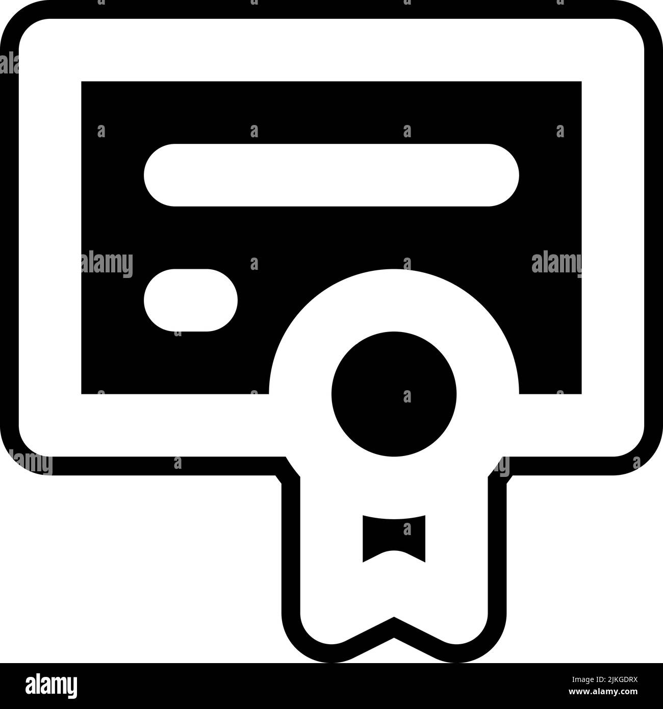 illustration vectorielle noire de l'icône de certificat. Illustration de Vecteur
