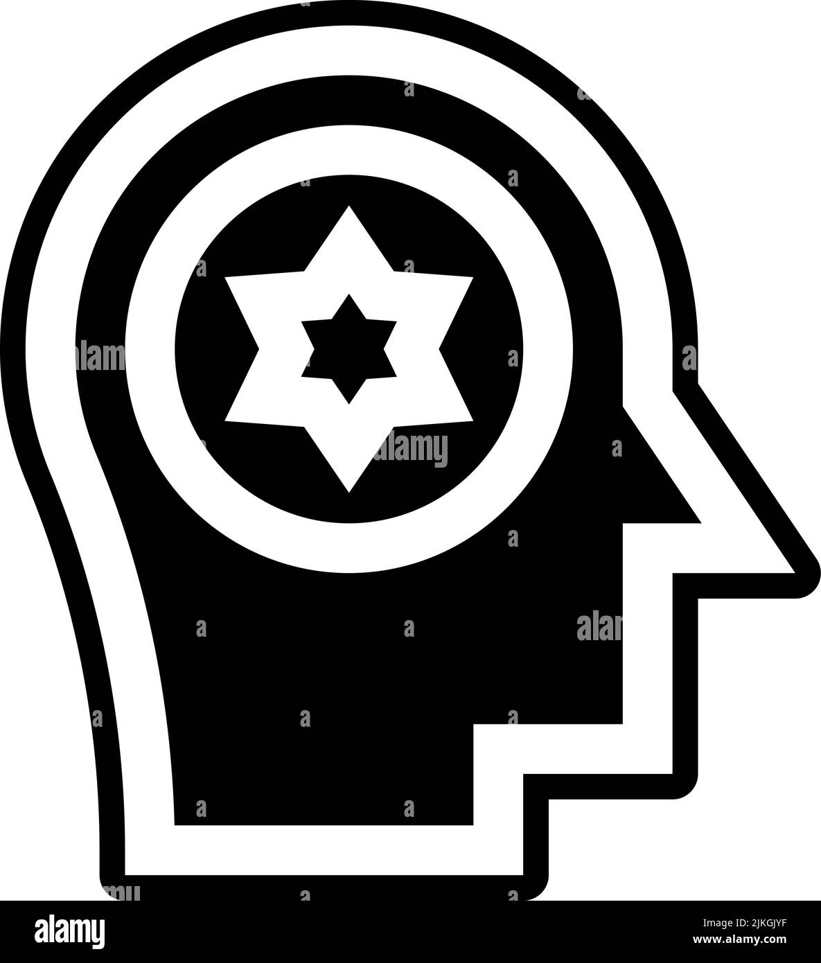 illustration vectorielle noire de l'icône de télépathie. Illustration de Vecteur