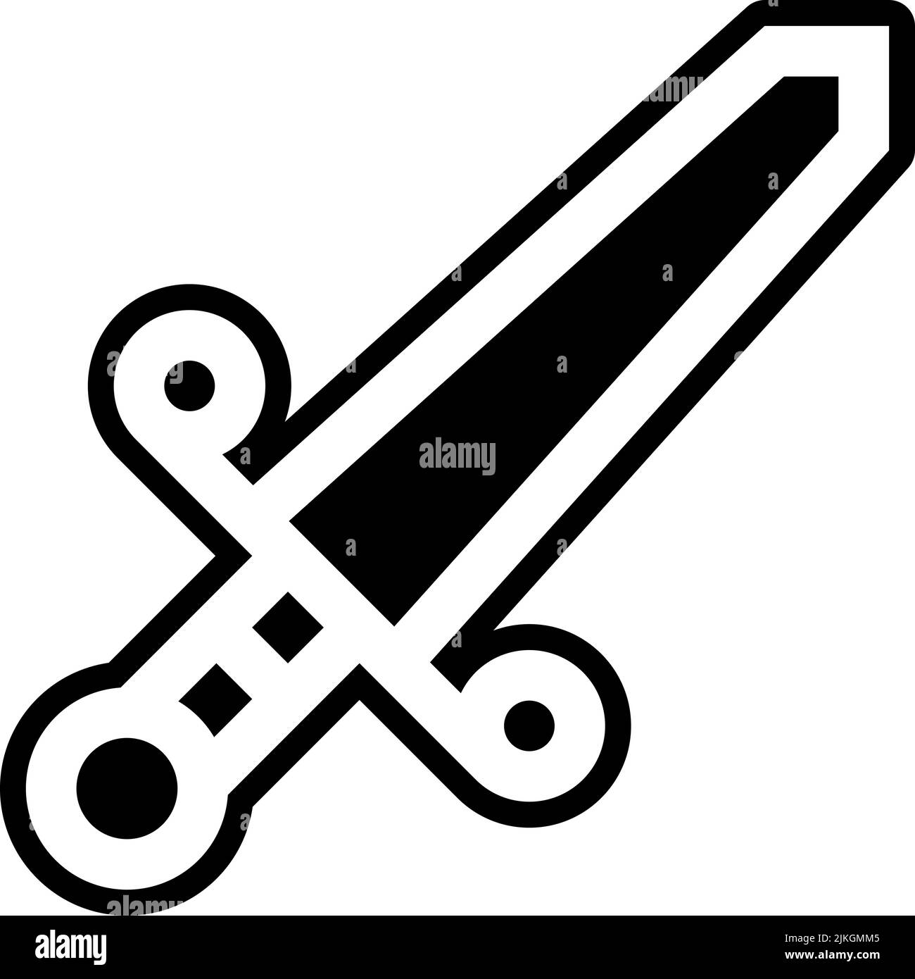 illustration vectorielle noire de l'icône de l'épée. Illustration de Vecteur