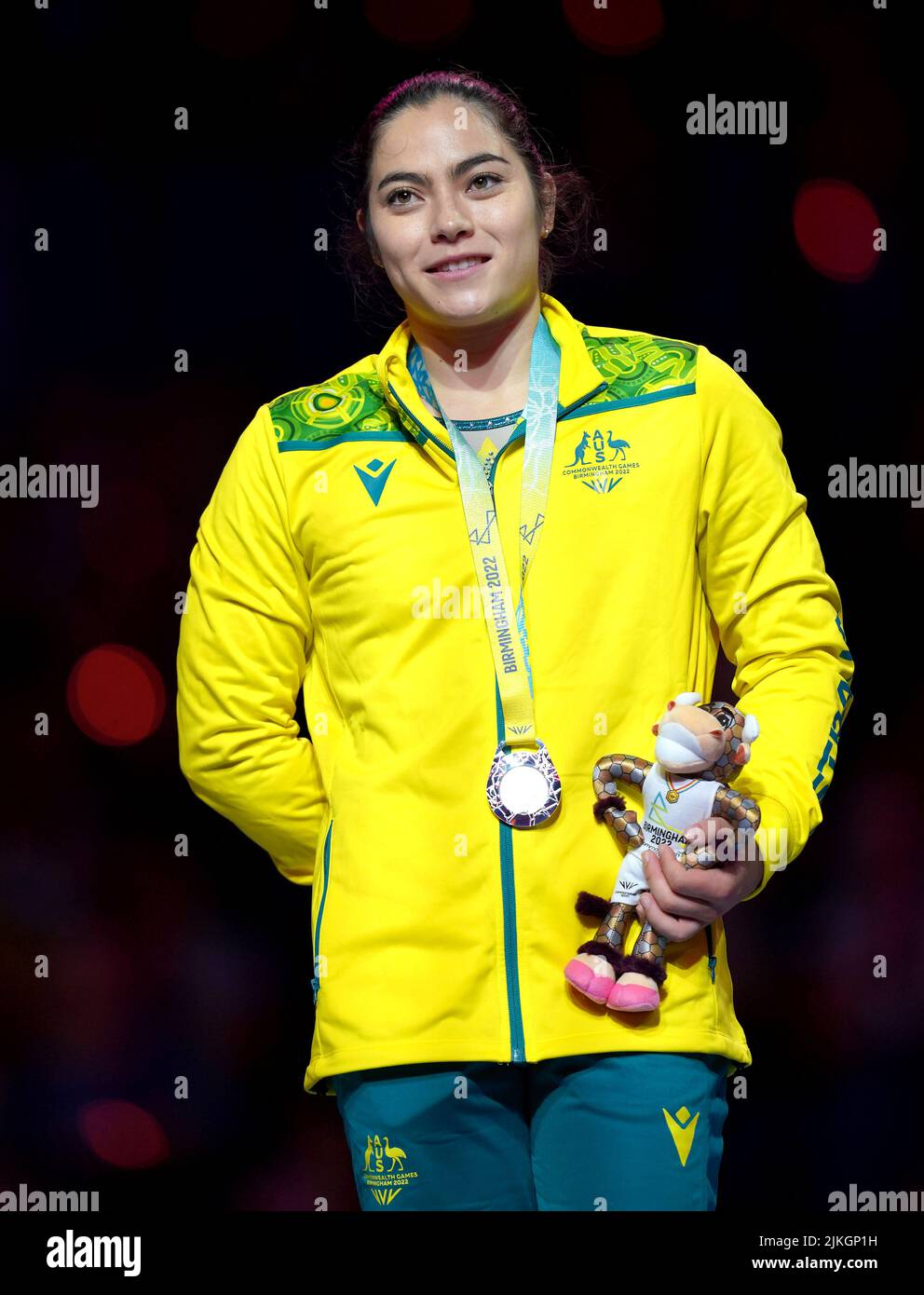 Georgia Godwin d'Australie avec la médaille d'argent après avoir terminé 2nd à la finale de la balance des femmes à Birmingham Arena le cinquième jour des Jeux du Commonwealth de 2022 à Birmingham. Date de la photo: Mardi 2 août 2022. Banque D'Images