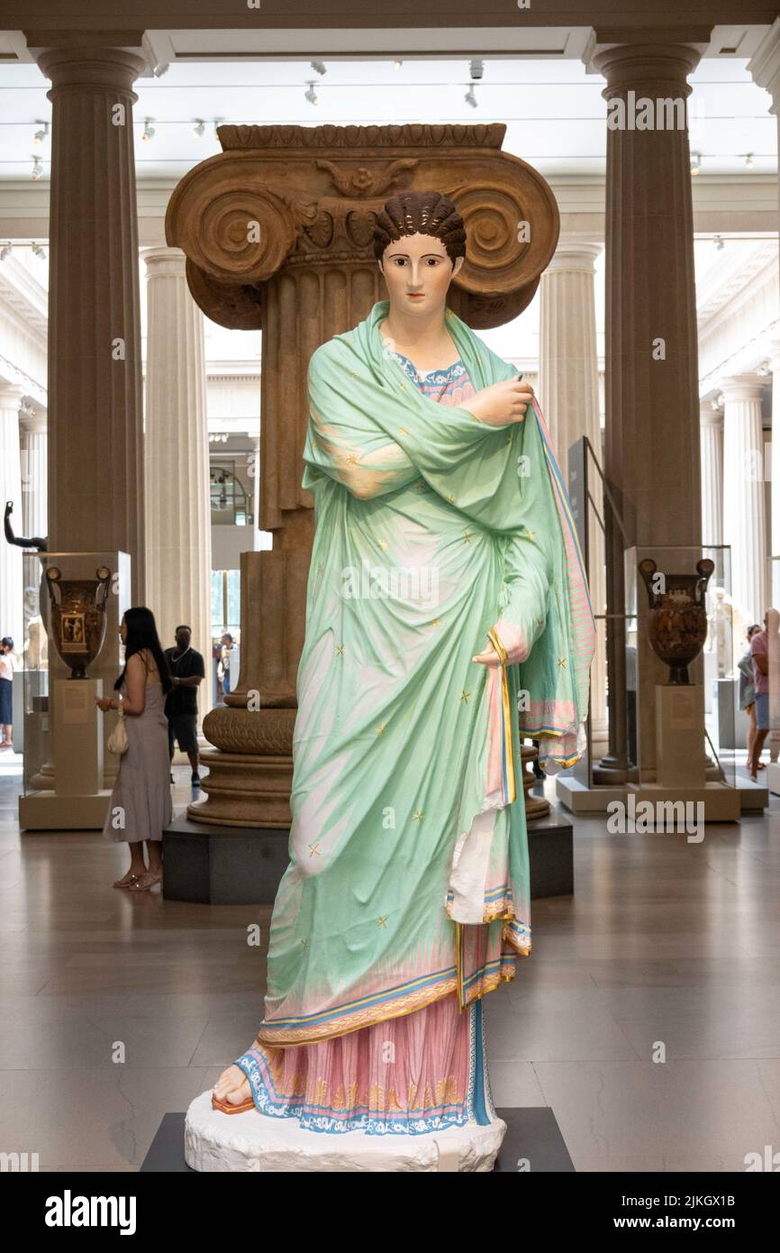 Exposition « Chroma: Ancient Sculpture in Color » au Metropolitan Museum of Art, New York City, USA 2022 Banque D'Images