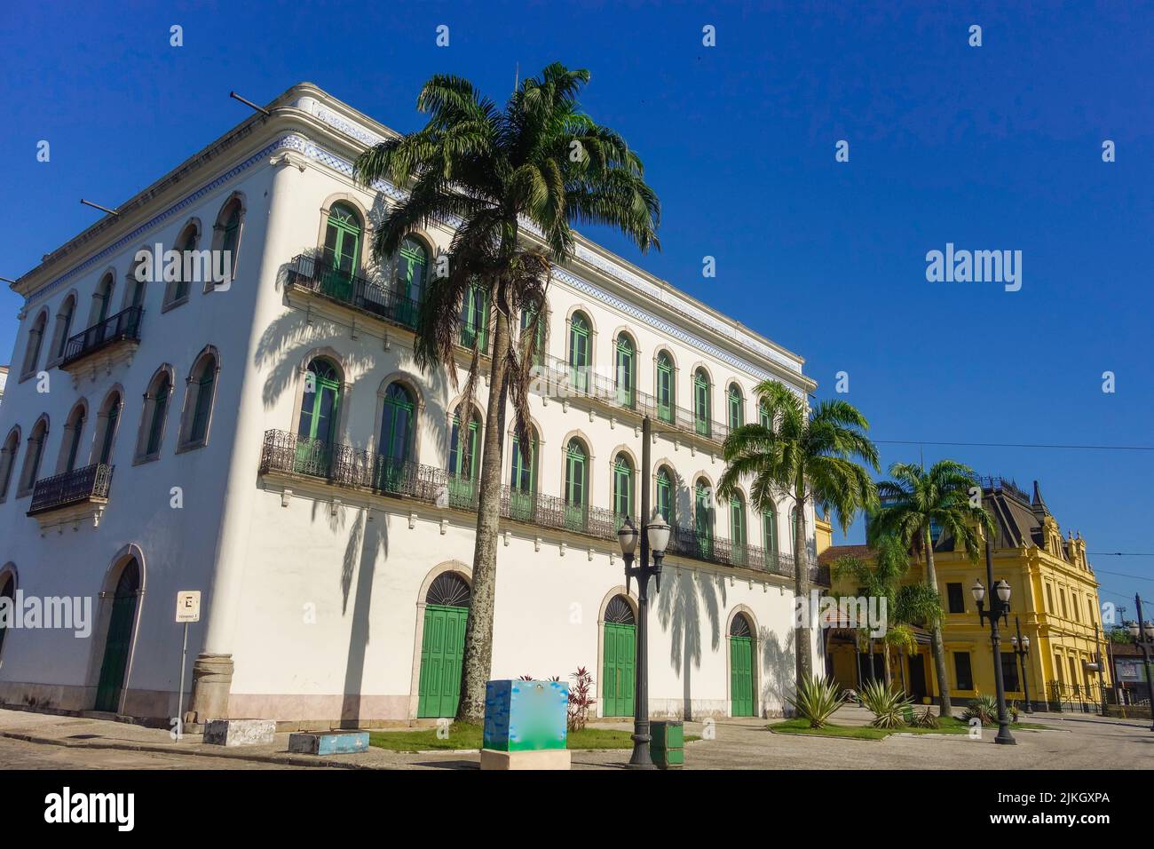 Ancien bâtiment du musée Pele à Santos, Sao Paulo, Brésil. Meilleur joueur de football de tous les temps Banque D'Images