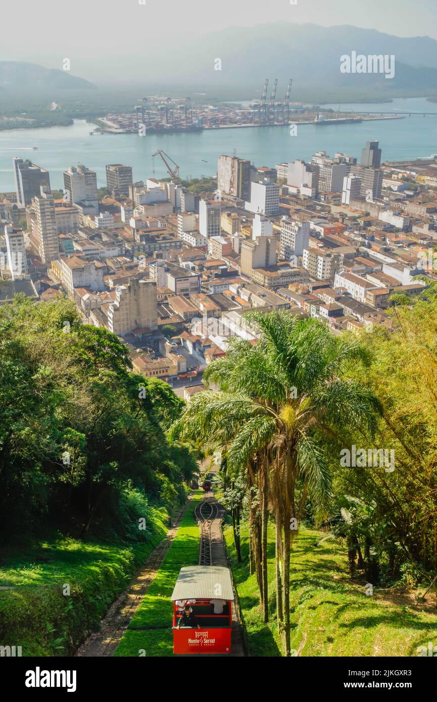 Funiculaire de Monte Serrat à Santos, Brésil Banque D'Images