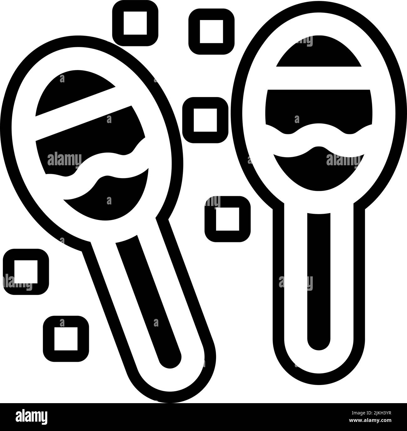 illustration vectorielle noire de l'icône maracas. Illustration de Vecteur