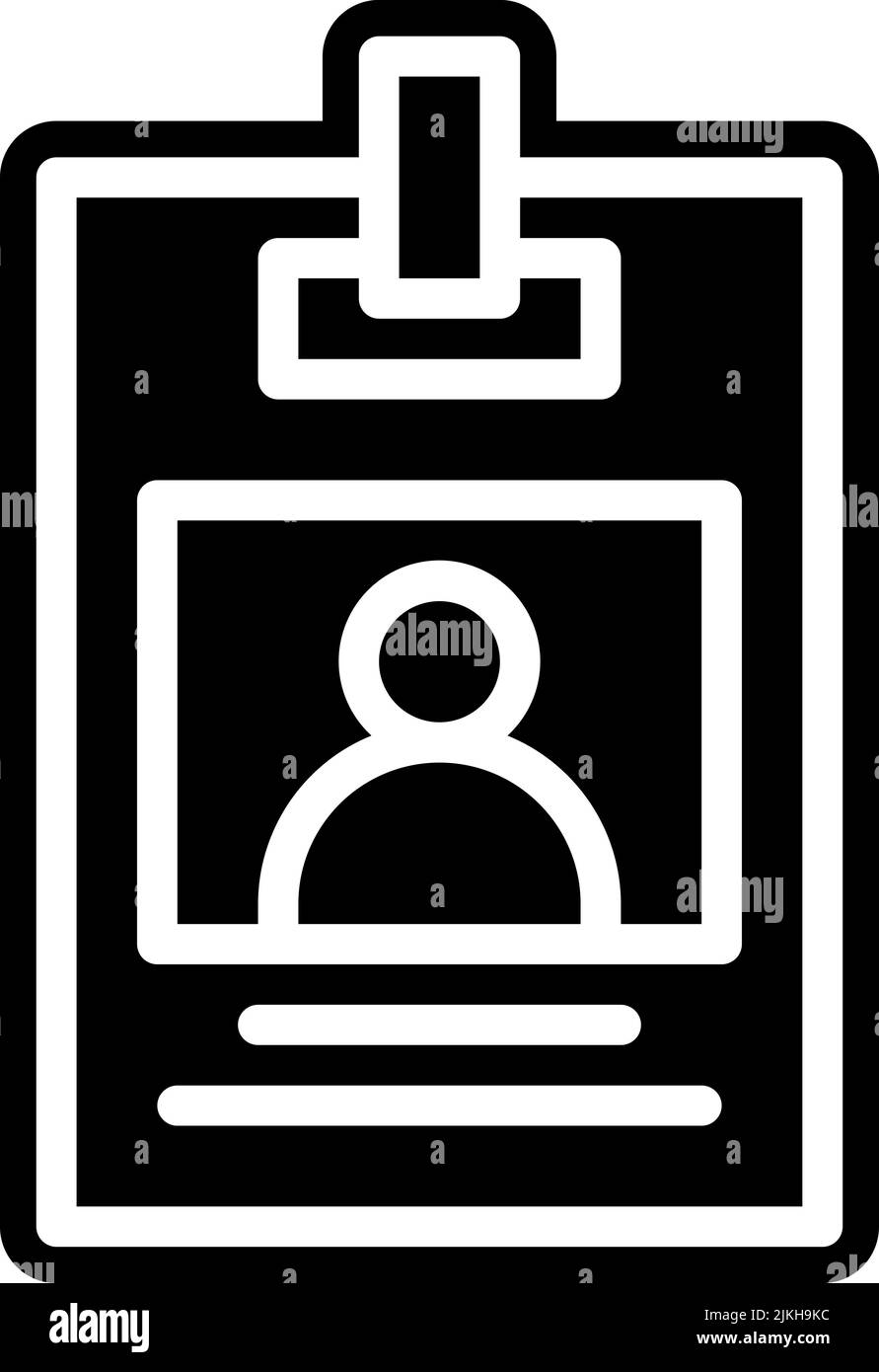 illustration vectorielle noire de l'icône de carte d'identité. Illustration de Vecteur