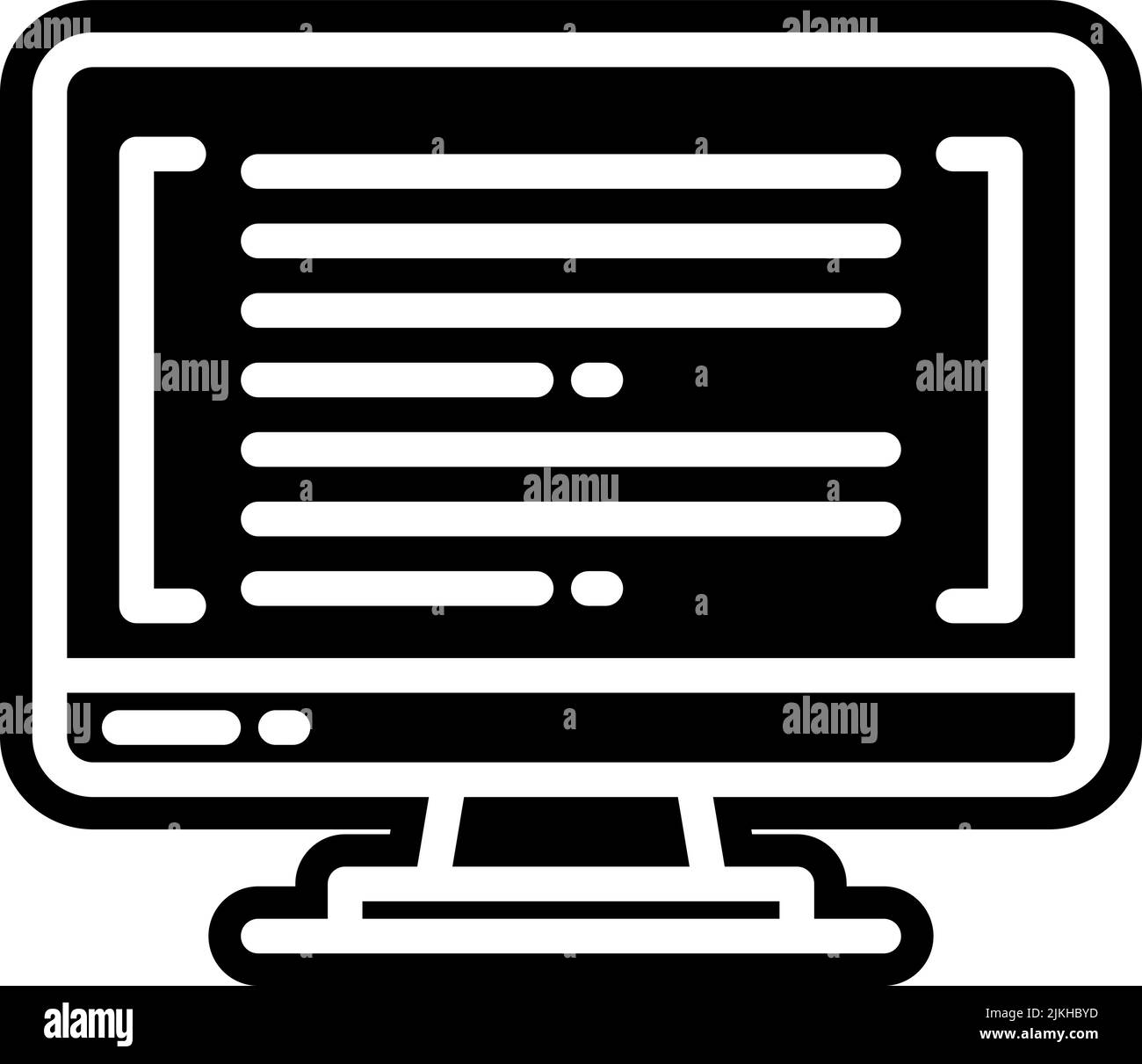 illustration vectorielle noire de l'icône de code. Illustration de Vecteur