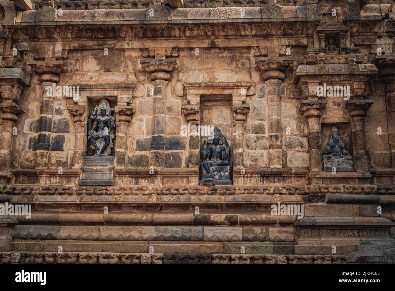 Le temple Shri Airavatesvara est un temple hindou situé à Dharasuram, Kumbakonam, Tamil Nadu. Il a été construit par l'empereur Chola Rajaraja-2. Banque D'Images