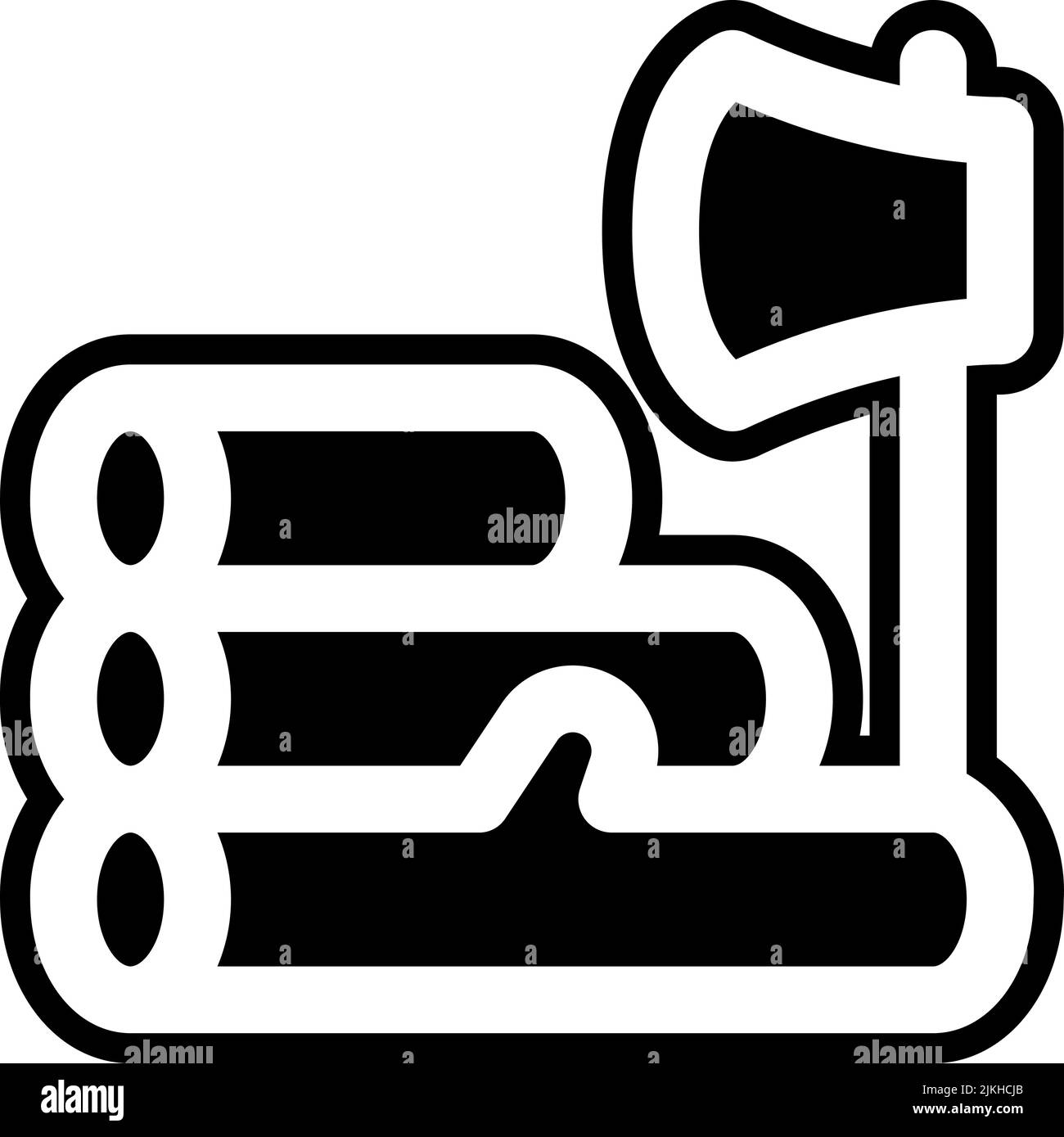 illustration vectorielle noire de l'icône de coupe du bois. Illustration de Vecteur