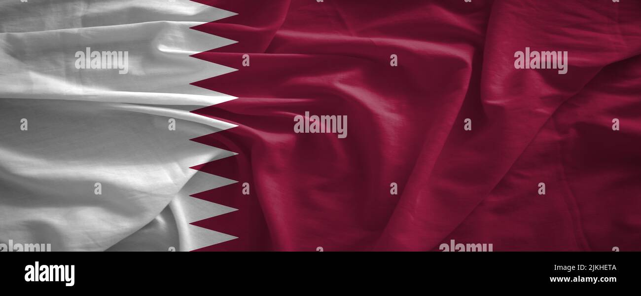 Drapeau du Qatar avec effet 3D Banque D'Images