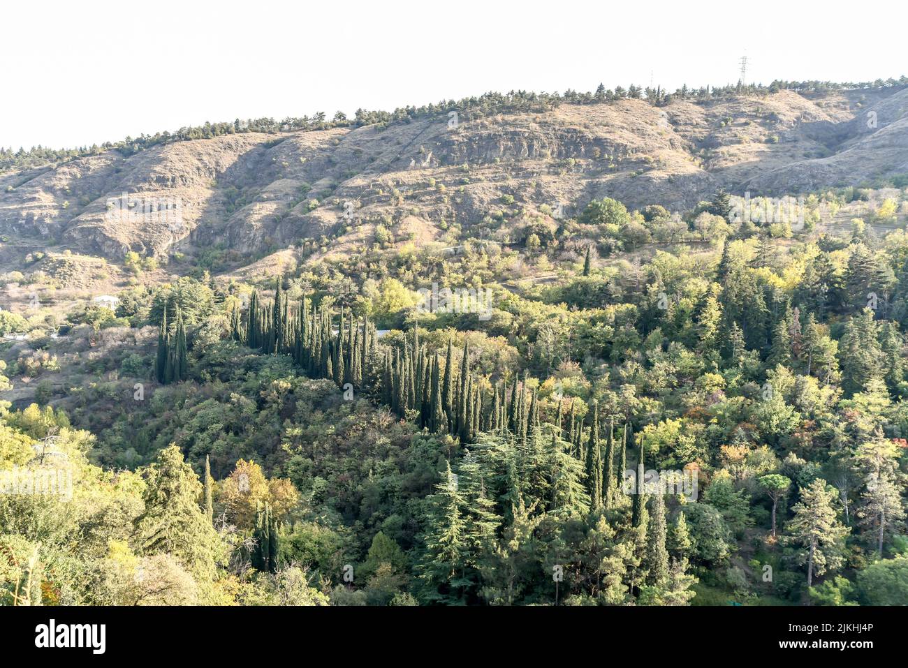 Old Tbilisi, Tbilissi, Géorgie, le 17 octobre 2019, vue aérienne de Tbilissi du château médiéval de la ville de Tbilissi et Narikala sommaire, République de Géorgie Banque D'Images