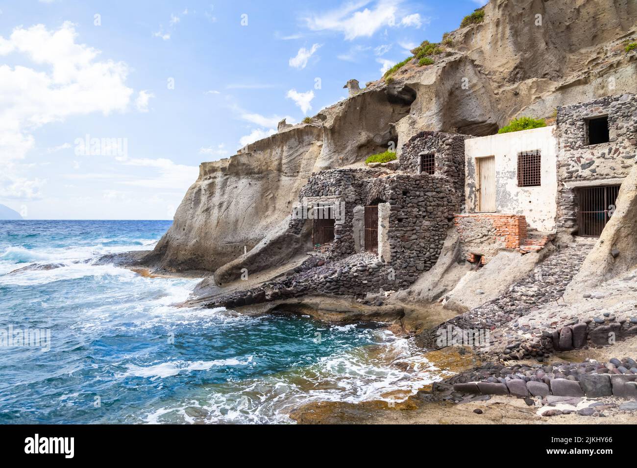 Une image des lieux perdus de l'île de Lipari, au sud de l'Italie Banque D'Images
