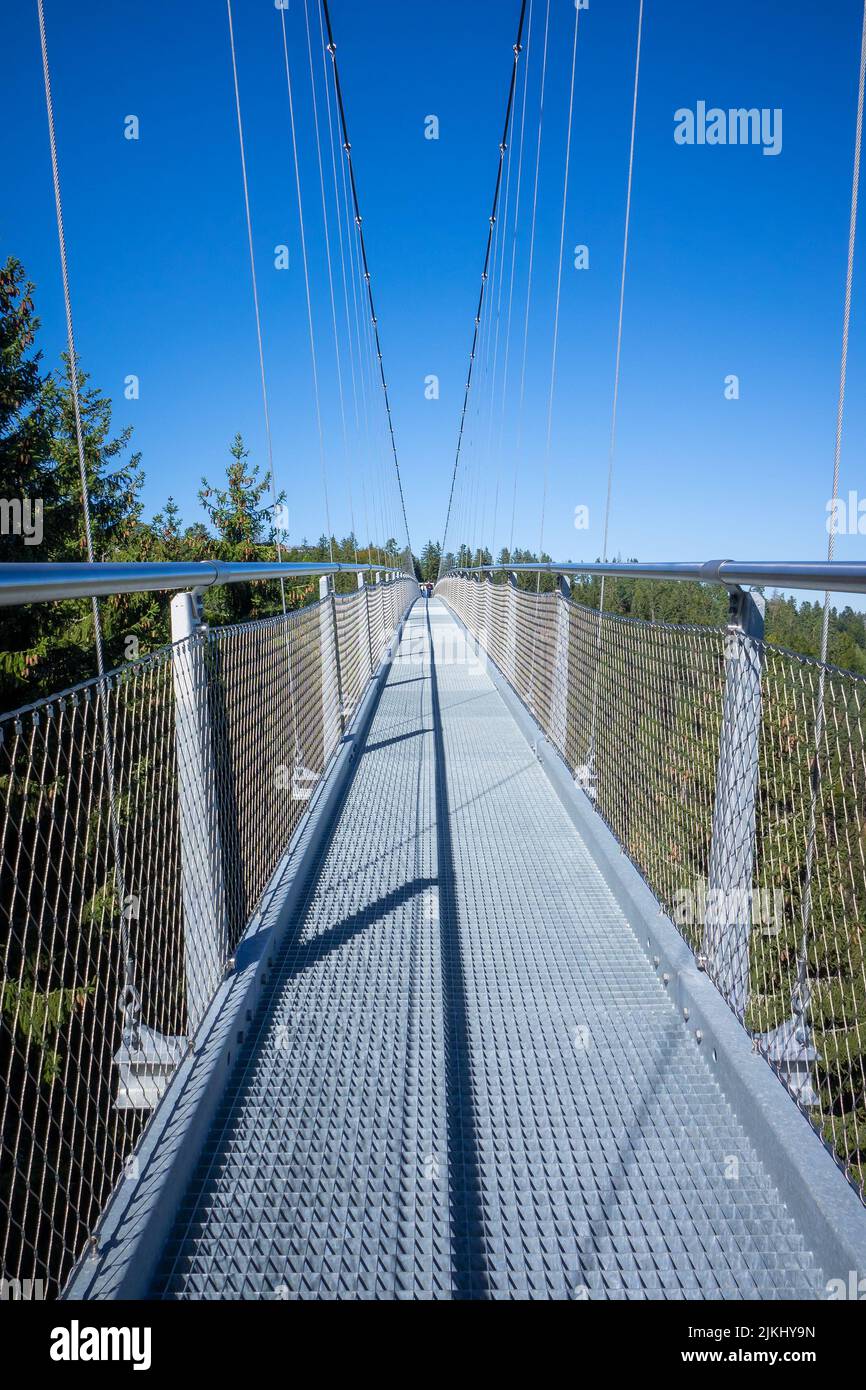 Une image du pont de câble à Bad Wildbad, au sud de l'Allemagne Banque D'Images