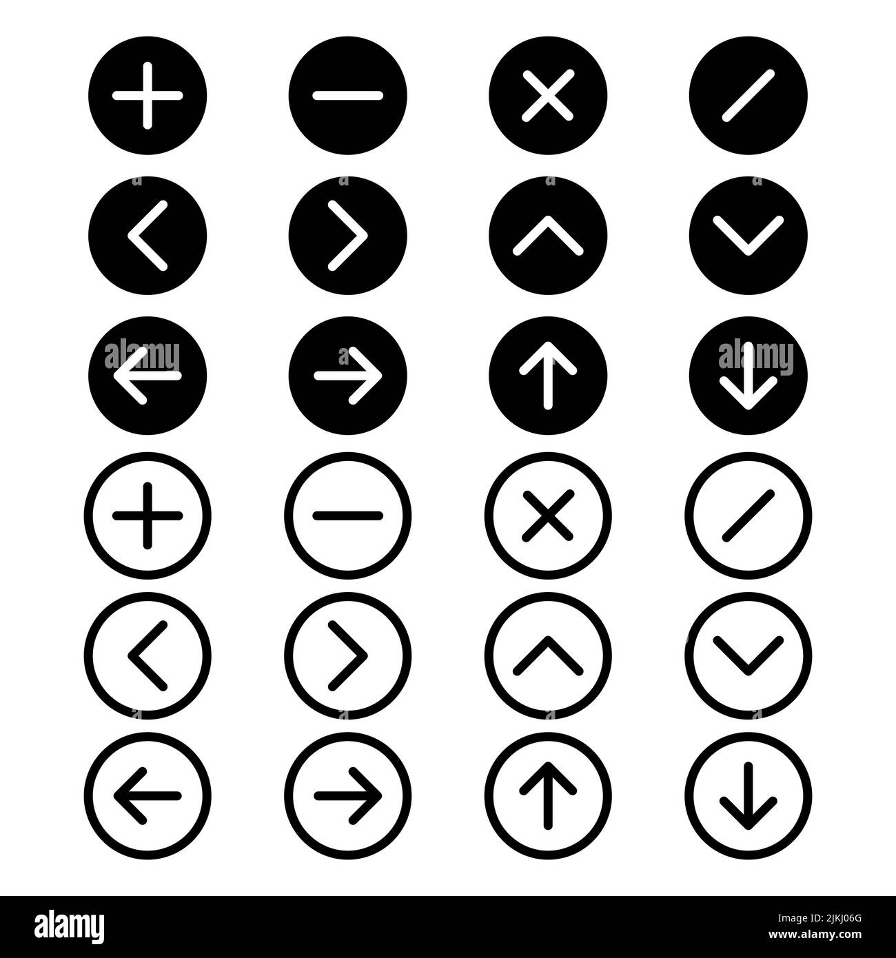 Jeu d'icônes universel Web et vecteur d'application. Ensemble simple d'icônes. Boutons fléchés Illustration de Vecteur