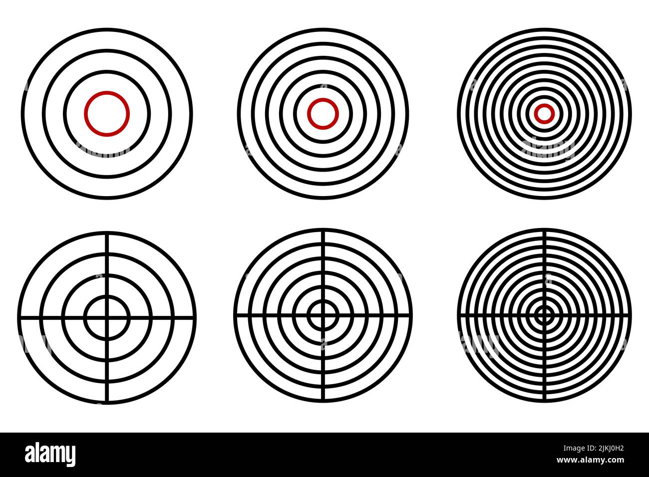 Ensemble d'icônes de vecteur cible, AIM, isolées sur fond blanc. Illustration vectorielle Illustration de Vecteur