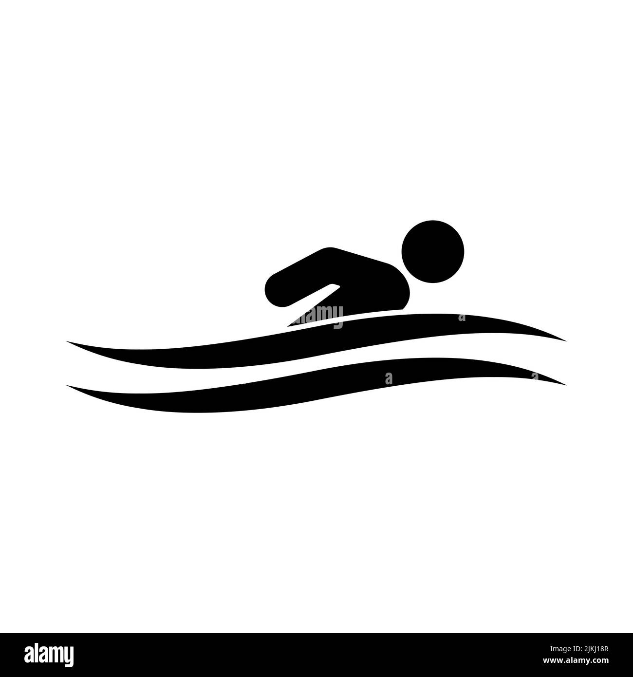 Icône de natation isolée sur fond blanc. Illustration de Vecteur