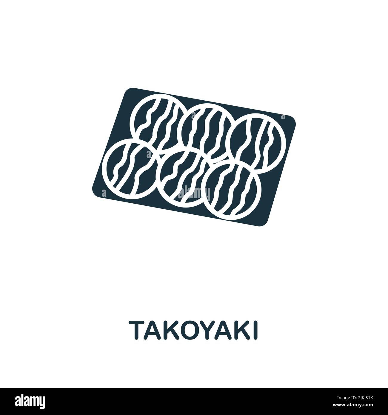 Icône takoyaki. Icône Fastfood ligne simple monochrome pour les modèles, la conception Web et les infographies Illustration de Vecteur