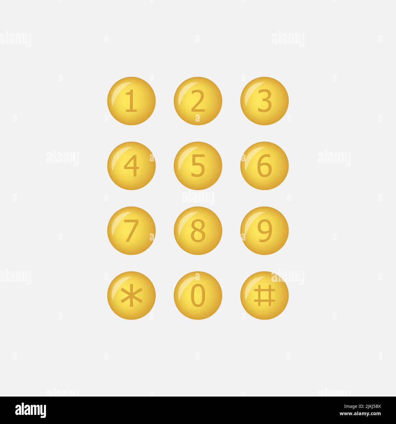 Clavier numéro téléphone. Vecteur d'icône de numéro de clavier isolé Illustration de Vecteur