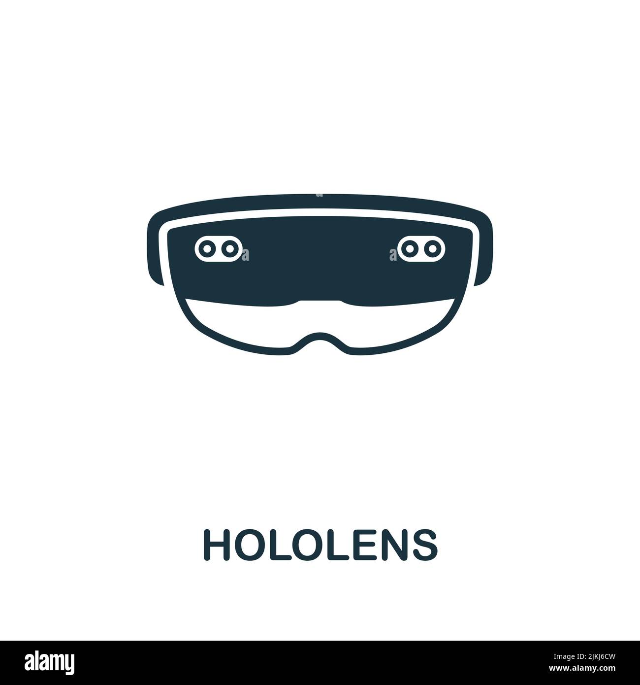 Icône Hololens. Monochrome ligne simple future Technology icône pour les modèles, la conception Web et les infographies Illustration de Vecteur