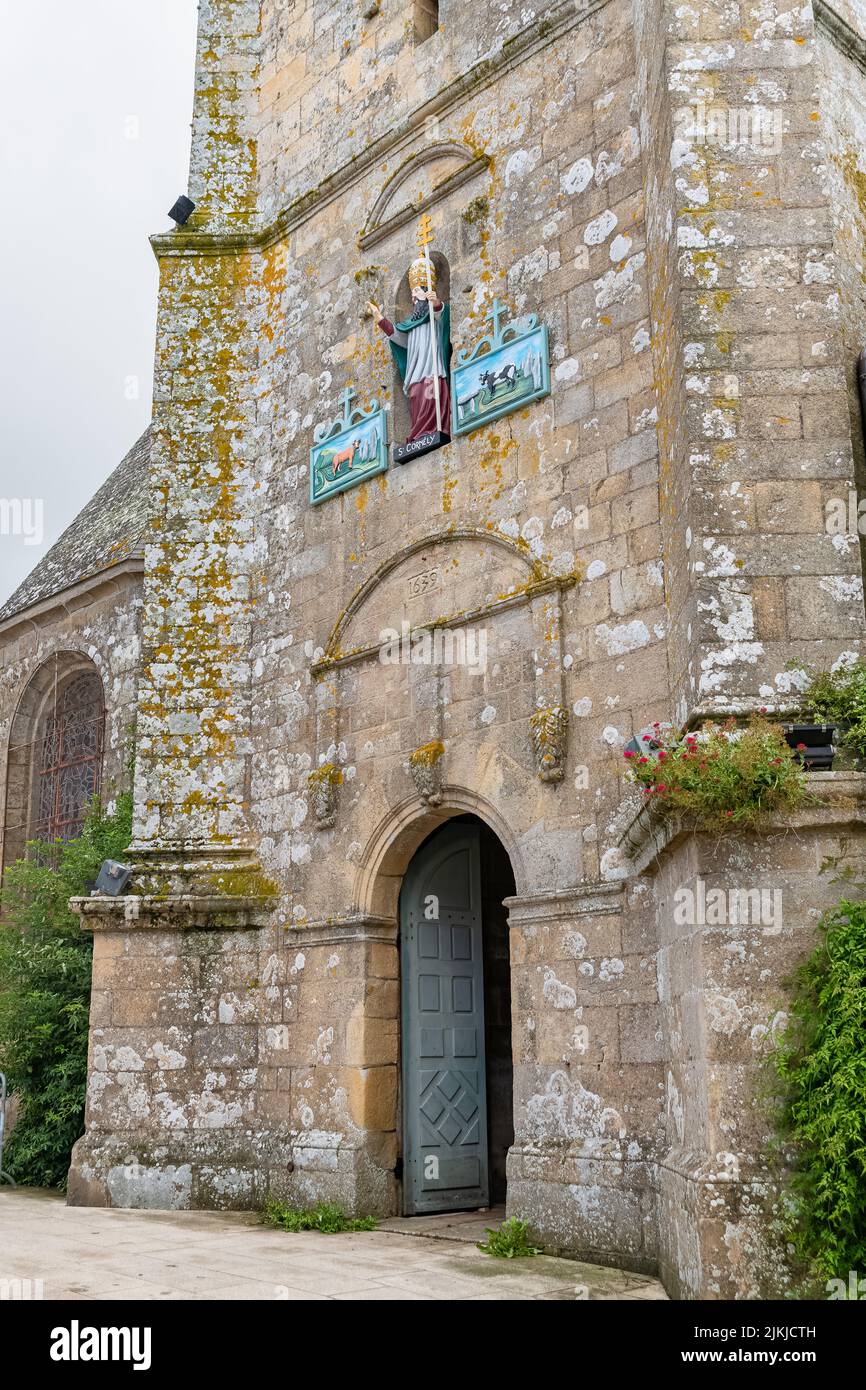 La ville de Carnac en Bretagne, église Saint-Cornely, magnifique monument Banque D'Images