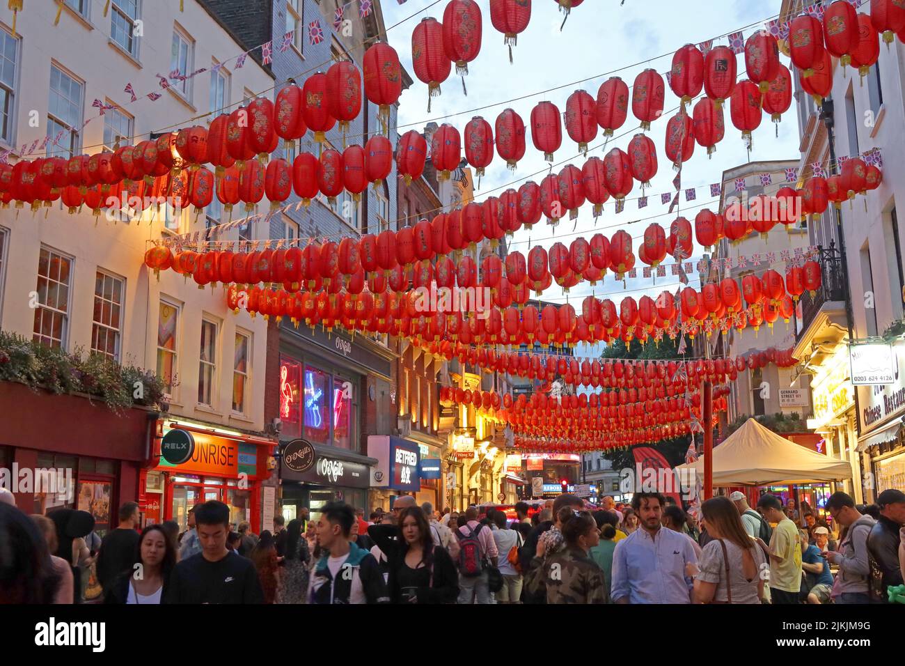 Chinatown SOHO Londres au crépuscule, Angleterre, Royaume-Uni Banque D'Images