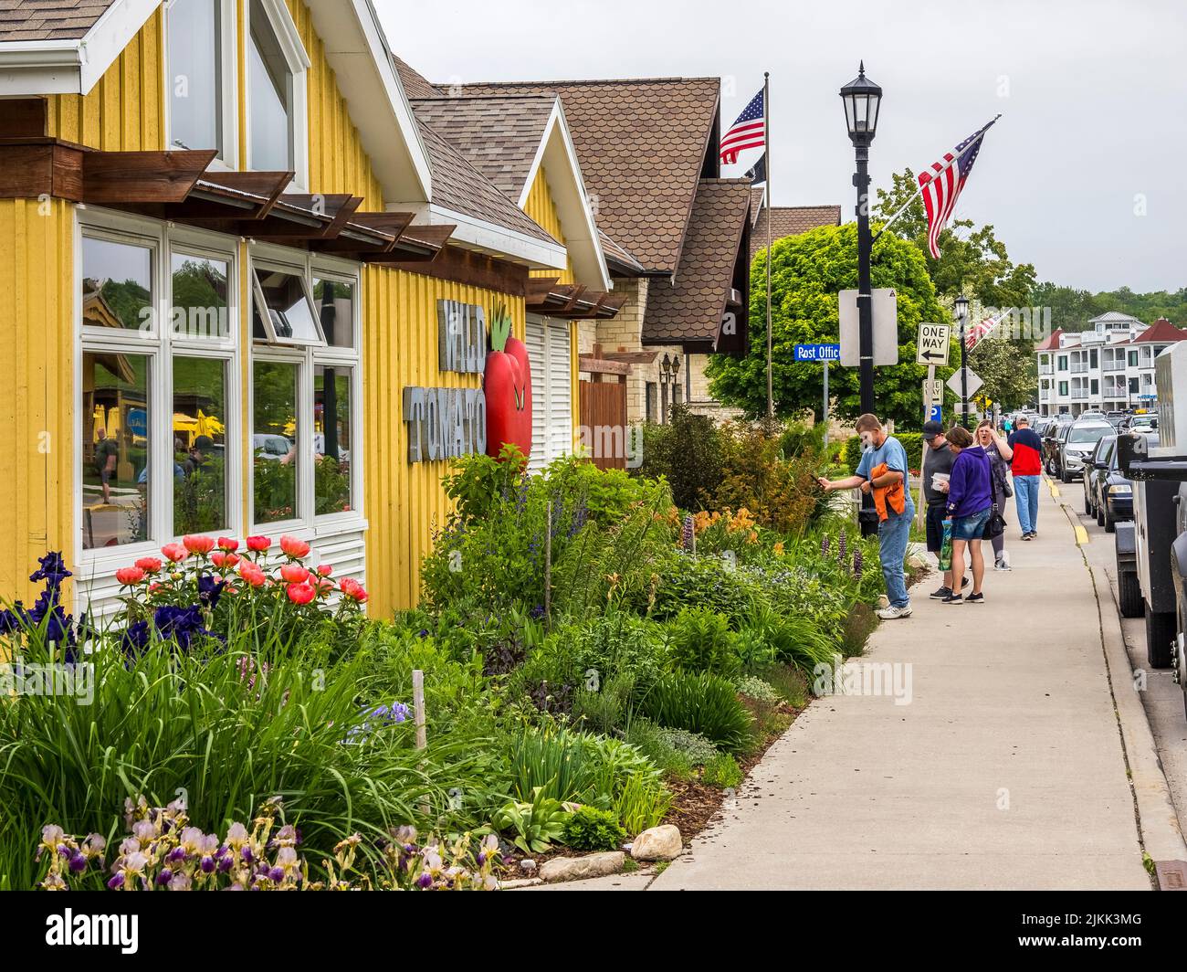 Faites vos achats dans Sister Bay, dans le comté de Door, Wisconsin, États-Unis Banque D'Images