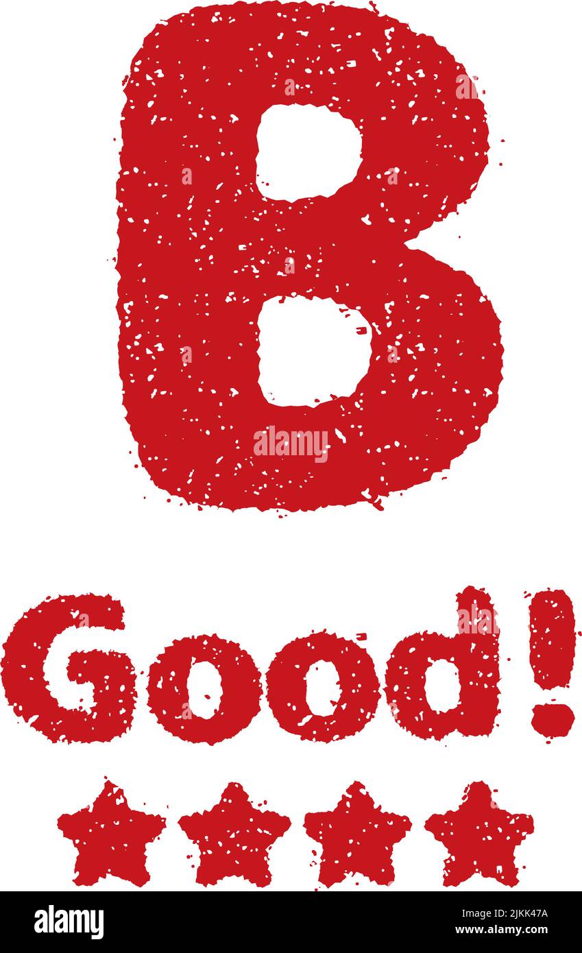 Illustration du vecteur d'estampillage de la note d'examen | Grade B Illustration de Vecteur