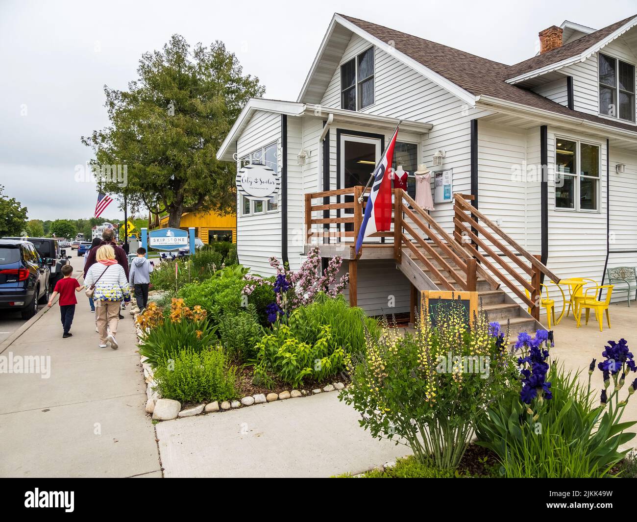 Faites vos achats dans Sister Bay, dans le comté de Door, Wisconsin, États-Unis Banque D'Images