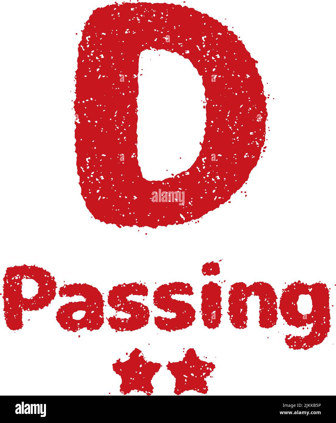 Illustration du vecteur d'estampillage de la note d'examen | Grade D. Illustration de Vecteur