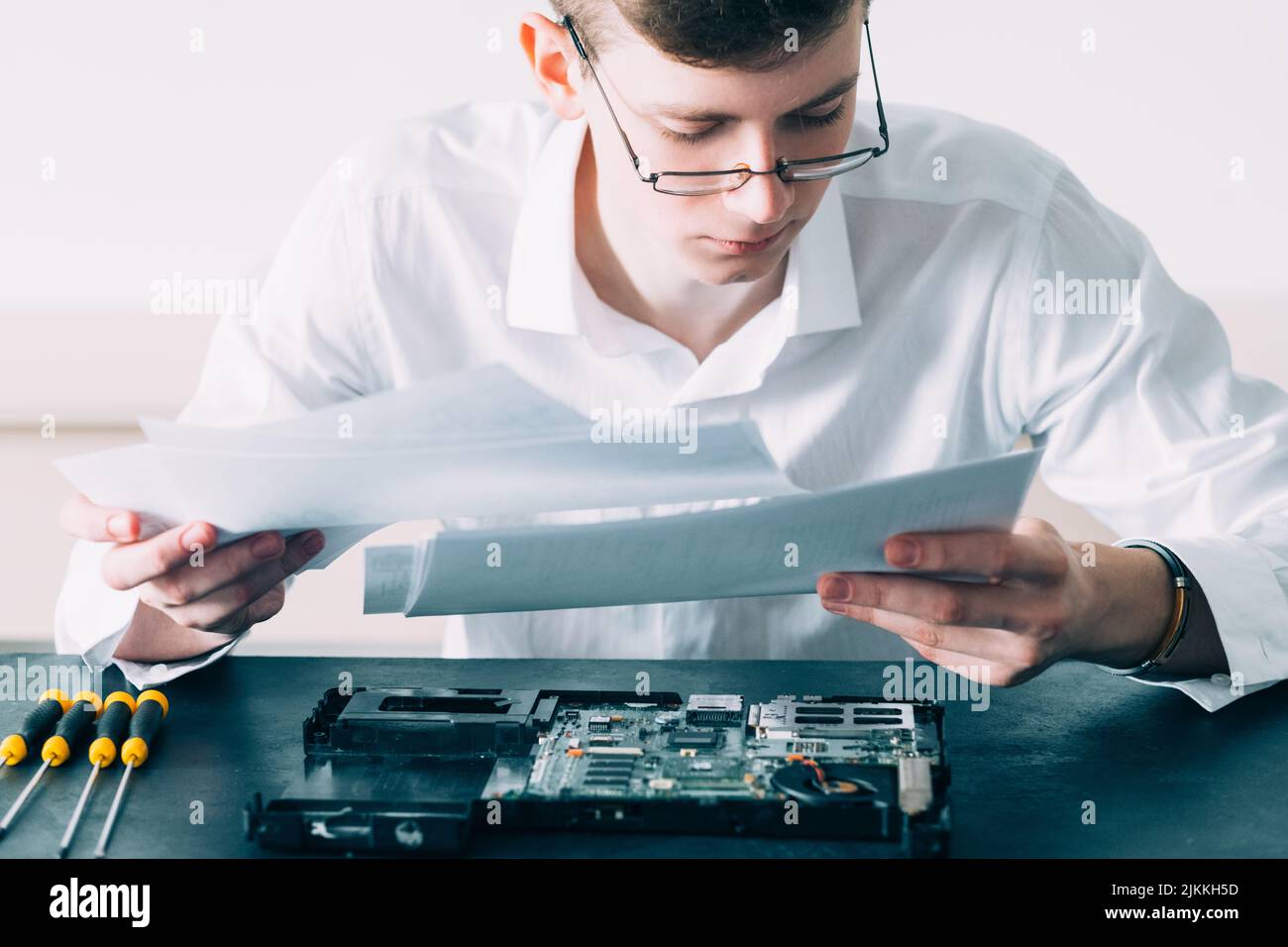 ingénieur scientifique en conception de matériel informatique Banque D'Images
