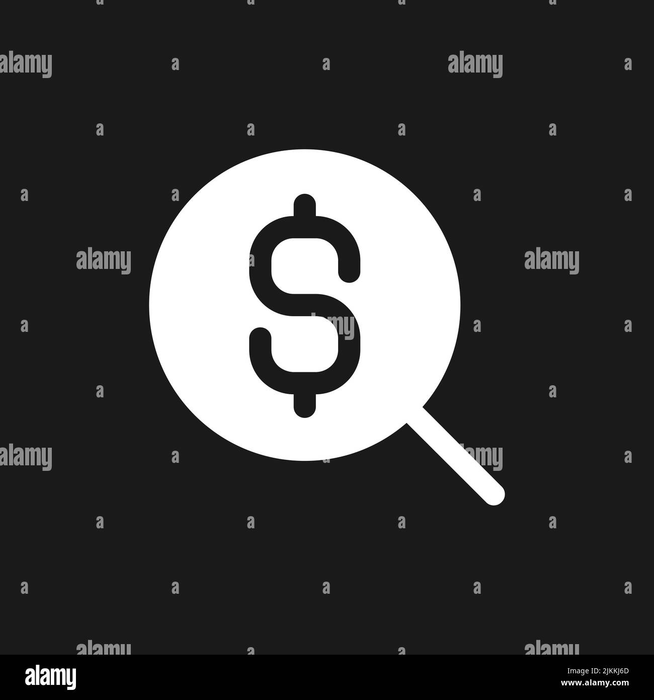 Rechercher le meilleur taux de change de devise en mode foncé glyphe icône d'interface utilisateur Illustration de Vecteur